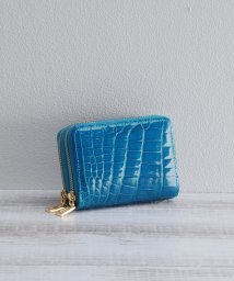 mieno(ミエノ)/[mieno] クロコダイルレザーゴールドミニ財布/ブルー