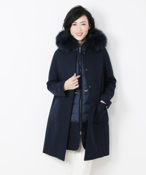 Filomo カシミヤ ブレンド ウールコート レディース ダウンベスト付き フィローモ Filomo Magaseek