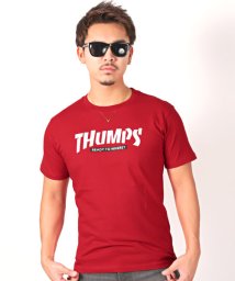 LUXSTYLE(ラグスタイル)/THUMPSロゴプリント半袖Tシャツ/レッド