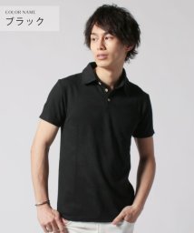 THE CASUAL(ザ　カジュアル)/(バイヤーズセレクト)Buyer's Select リーフジャガード半袖ポロシャツ/ブラック