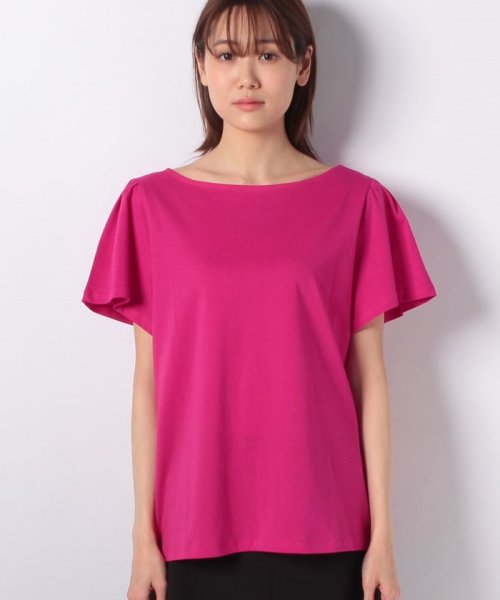 BENETTON (women)(ベネトン（レディース）)/コットンフレアスリーブ半袖Tシャツ・カットソー/ピンク