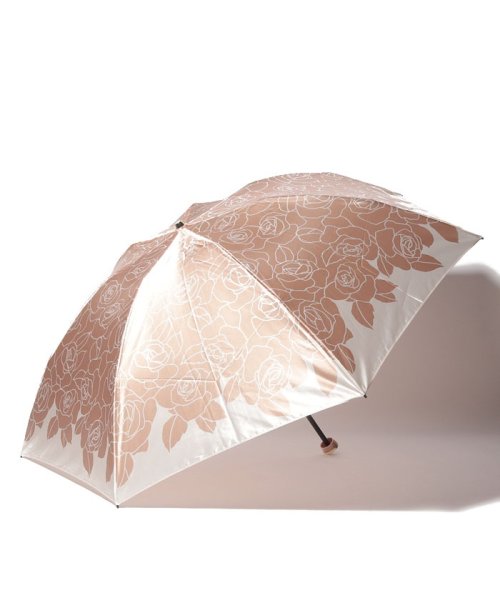 LANVIN Collection(umbrella)(ランバンコレクション（傘）)/LANVIN COLLECTION 婦人 ミニ傘 サテン バラ/ベージュ