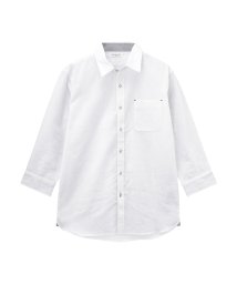 MAC HOUSE(men)(マックハウス（メンズ）)/Free Nature Linen リネン混七分袖シャツ 391107MH/ホワイト