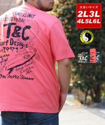 MARUKAWA(大きいサイズのマルカワ)/【T&C】タウンアンドカントリー 大きいサイズ 半袖 プリント Tシャツ T&Cサーフデザイン/ピンク
