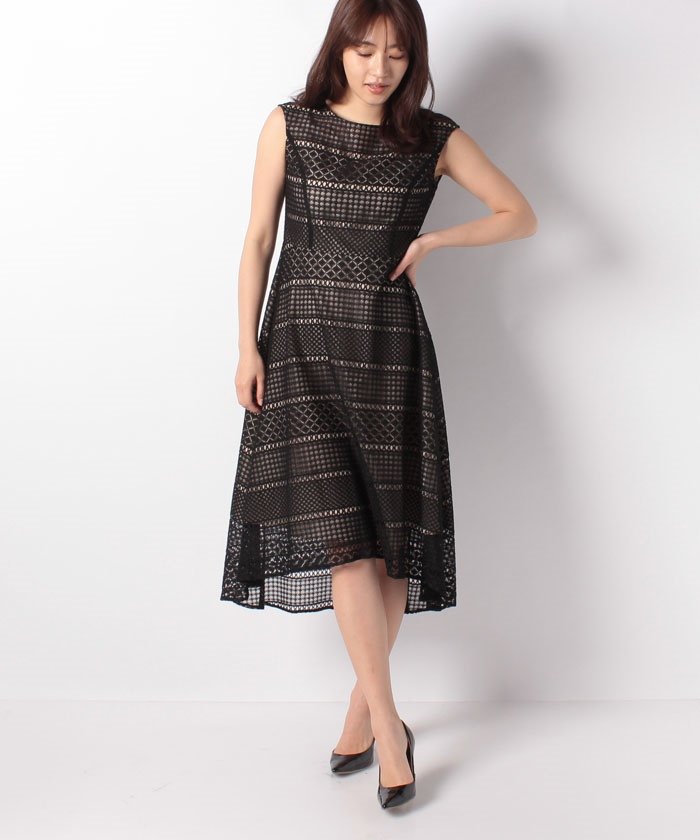 セール ボーダーコードラッセル レースワンピース ラピーヌ ブルー Lapine Bleue Magaseek