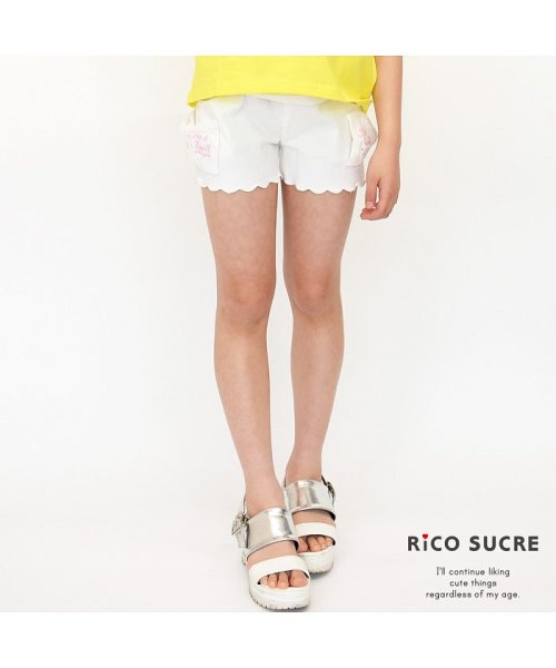 RiCO SUCRE(リコ シュクレ)/裾スカラップショートパンツ/オフホワイト