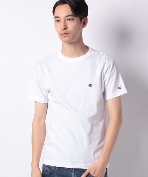 JEANS MATE(ジーンズメイト)/【CHAMPION】ワンポイントTシャツ/ホワイト