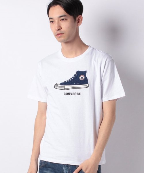 JEANS MATE(ジーンズメイト)/【CONVERSE 】シューズサガラシシュウTシャツ/ホワイトB