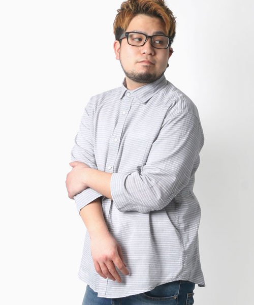 大きいサイズ 7分袖 シャツ ボーダー 大きいサイズのマルカワ Marukawa Magaseek