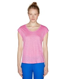 BENETTON (women)(ベネトン（レディース）)/リネンラウンドネックフレンチスリーブ半袖Tシャツ・カットソー/ピンク