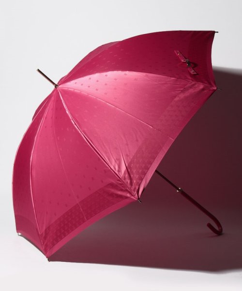 LANVIN Collection(umbrella)(ランバンコレクション（傘）)/LANVIN COLLECTION 婦人 長傘 カチオン ロゴ ジャガード/ローズピンク