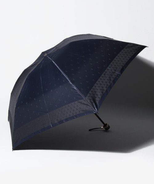 LANVIN Collection(umbrella)(ランバンコレクション（傘）)/LANVIN COLLECTION 婦人 ミニ傘 カチオン ロゴ ジャガード/ネイビーブルー