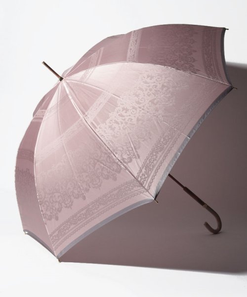 LANVIN Collection(umbrella)(ランバンコレクション（傘）)/LANVIN COLLECTION 婦人 長傘 先染 ジャガード レース柄/ピンク
