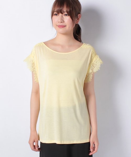 BENETTON (women)(ベネトン（レディース）)/レーストリムTシャツ・カットソー/イエロー