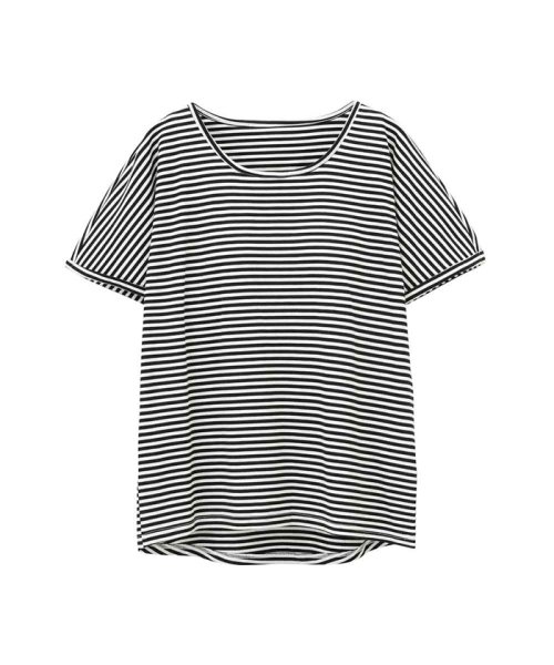 MAC HOUSE(women)(マックハウス（レディース）)/SARARI プラチナ加工 ブラトップTシャツ FW－2808/ブラック