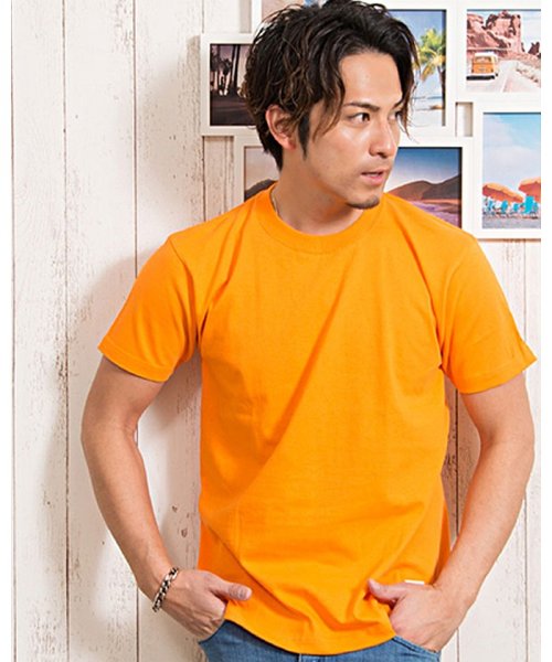 CavariA(キャバリア)/CavariA【キャバリア】ワンポイントクルーネック半袖Tシャツ/オレンジ