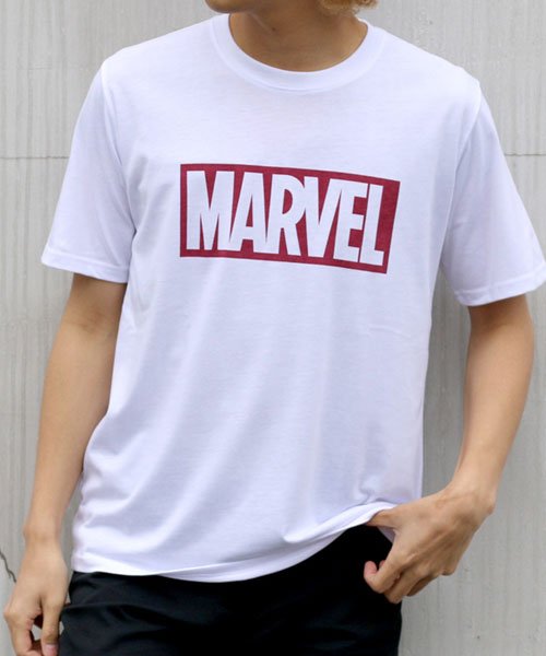 MARUKAWA(マルカワ)/【MARVEL】マーベル ボックスロゴ 半袖Tシャツ/ホワイト