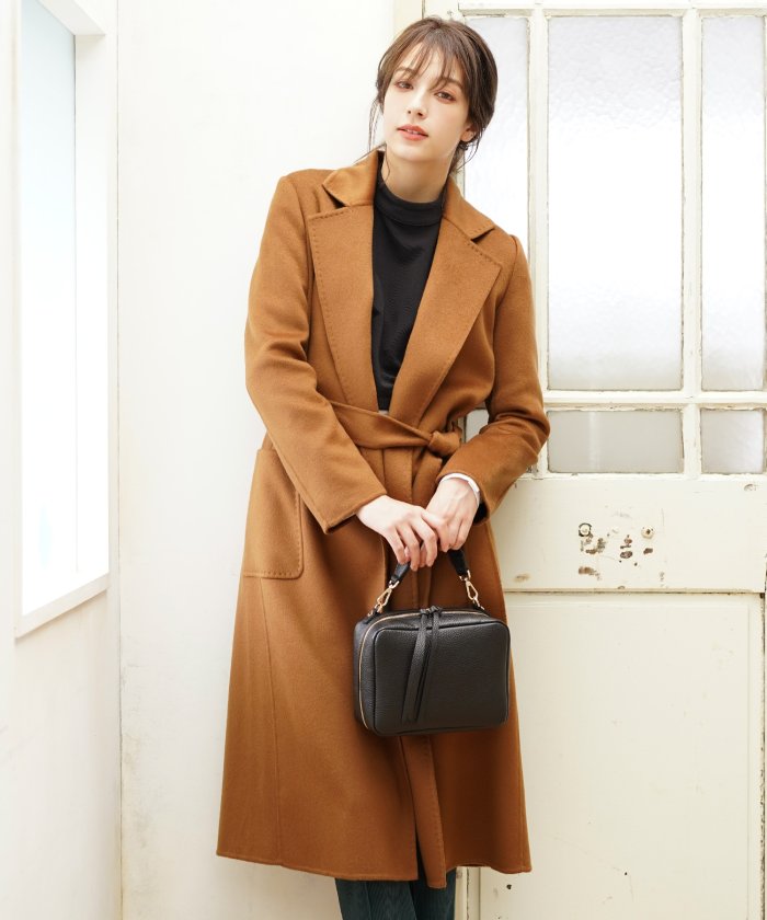 セール 5 Off カシミヤ ガウン ロング コート 着丈115cm カシミヤ100 ダブルフェイス レディース サンキョウショウカイ Sankyoshokai Magaseek