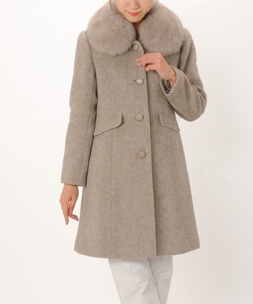 日本製 コート レディース カシミヤ ファー付き サンキョウショウカイ Sankyoshokai Magaseek