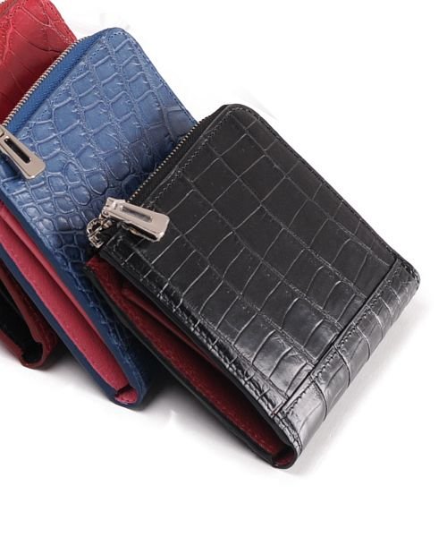 クロコダイル L字ファスナー 小銭入れ 財布 マット加工 バイカラー サンキョウショウカイ Sankyoshokai Magaseek