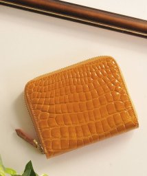 sankyoshokai(サンキョウショウカイ)/ヘンローン社製原皮使用 クロコダイル シャイニング コンパクト財布 レディース 全20色/オレンジ