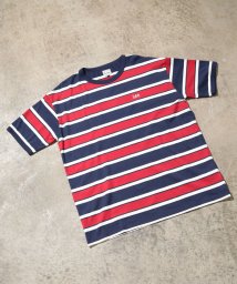 VIS(ビス)/【一部店舗限定】【Lee】ボーダークルーネックTシャツ/レッド系（61）