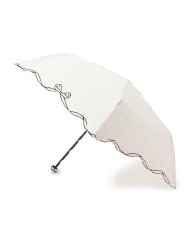 grove(グローブ)/Wpc.晴雨兼用リボンスカラップ折り畳み傘/アイボリー（004）