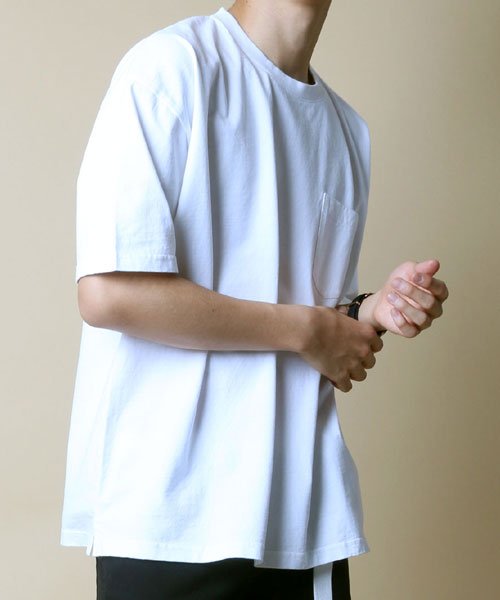 MARUKAWA(マルカワ)/無地 ヘビーウェイト ポケット ナノテック 半袖Tシャツ/オフホワイト