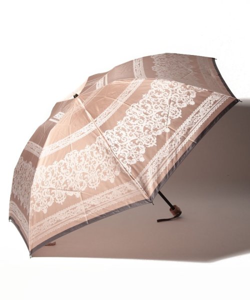 LANVIN Collection(umbrella)(ランバンコレクション（傘）)/LANVIN COLLECTION 婦人折りたたみ傘 ジャガード レース柄/ベージュ