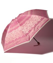 LANVIN Collection(umbrella)(ランバンコレクション（傘）)/LANVIN COLLECTION 婦人折りたたみ傘 ジャガード レース柄/ローズピンク