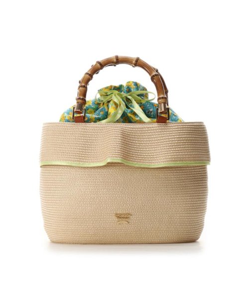 サマンサ かごバッグ サマンサタバサ かごバッグ 花柄 フリル 