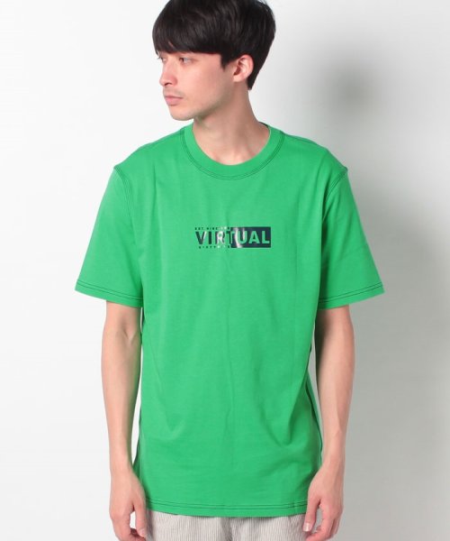 BENETTON (mens)(ベネトン（メンズ）)/カラーステッチ半袖Tシャツ・カットソー/グリーン