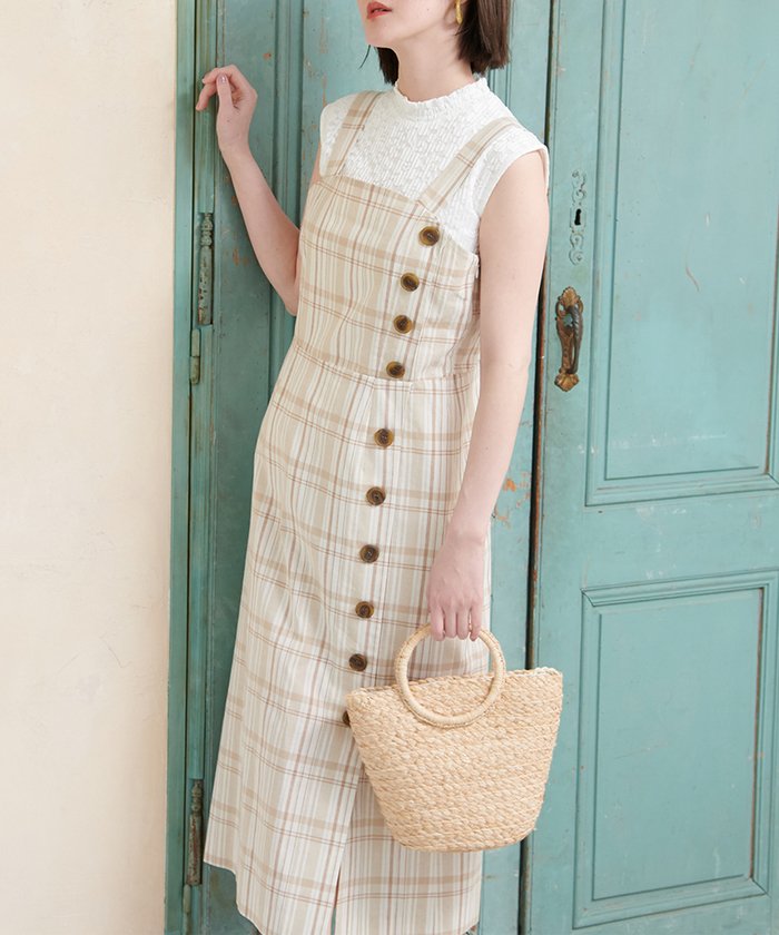 セール 54 Off 綿麻チェックデザインワンピース ロペピクニック Rope Picnic Magaseek