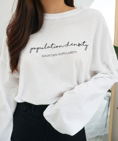 Sonyunara ソニョナラ 筆記体ルーズフィットtシャツ 502040007