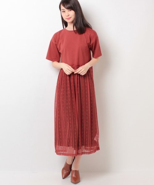 セール アースミュージック エコロジー Earth Music Ecology レースチュールドッキングワンピース Magaseek