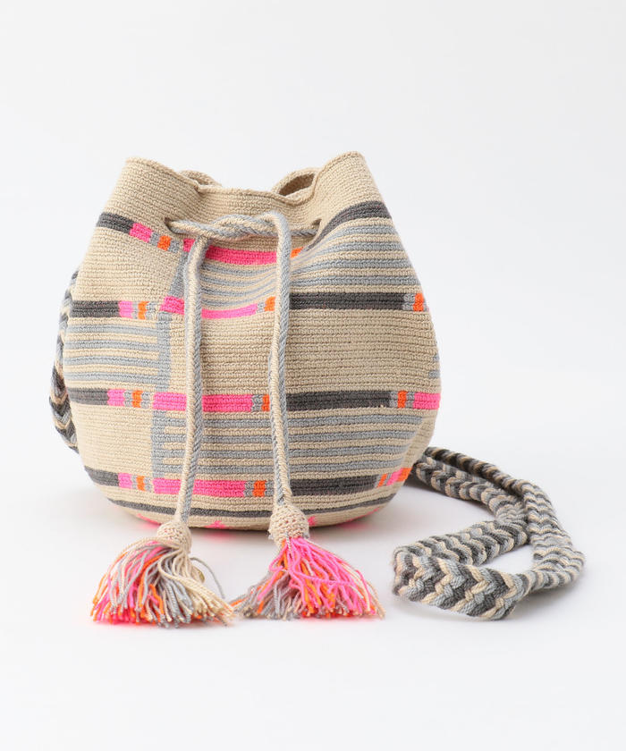 WAYUU 巾着ショルダーバッグ 只今値下げ中】ワユーバッグ wayuu bag