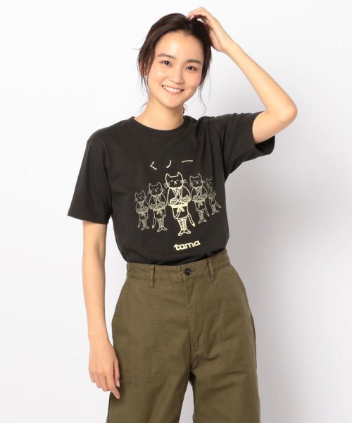 POCHITAMA LAND(ポチタマランド)/KUNOICHI TAMA Tシャツ/チャコールグレー