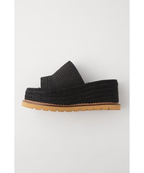moussy(マウジー)/JUTE SOLE WEDGE ミュール/BLK