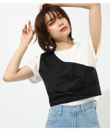 AZUL by moussy(アズールバイマウジー)/ONE SHOULDER BUSTIER TOPS/BLK