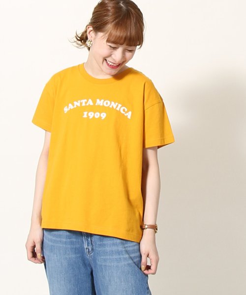 coen(coen)/サマープリントリラックスTシャツ/YELLOW