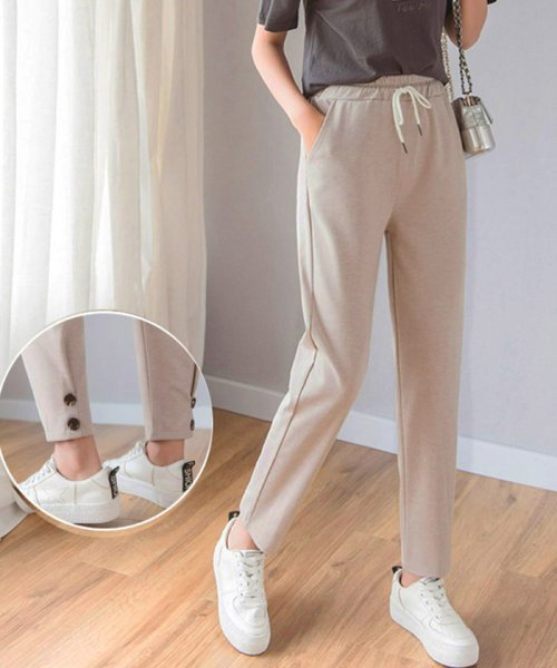 テーパードパンツ レディース ボトムス ゴム仕様 パンツ 美脚 ズボン 春秋 即納 ミニミニストア Miniministore Magaseek