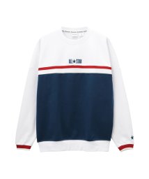 MAC HOUSE(men)(マックハウス（メンズ）)/CONVERSE 切替長袖トレーナー 9173－9572/ホワイト×レッド