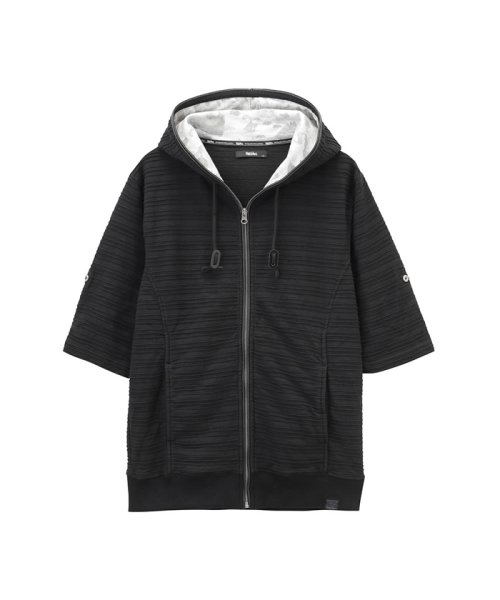 MAC HOUSE(men)(マックハウス（メンズ）)/MOSSIMO ループボーダーパーカー 9274－0742/ブラック