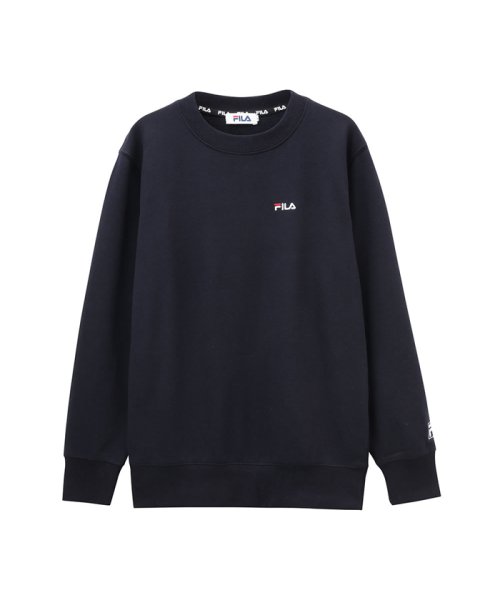 MAC HOUSE(women)(マックハウス（レディース）)/FILA フィラ ワンポイント刺繍トレーナー FL1645/ネイビー