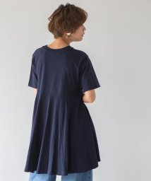 coen(coen)/USAコットンバックフレアチュニック/NAVY