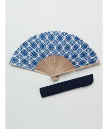KAYA(カヤ)/【カヤ】和の香り 菱文様紙扇子 袋付き 7HJP9206/ブルー