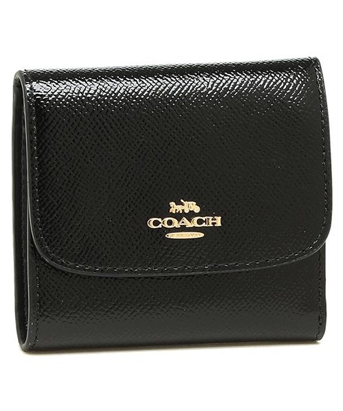 COACH(コーチ)/コーチ 財布 アウトレット COACH F31960 IMBLK スモール ウォレット レディース 二つ折り財布 三つ折り財布 無地 ブラック 黒/ブラック