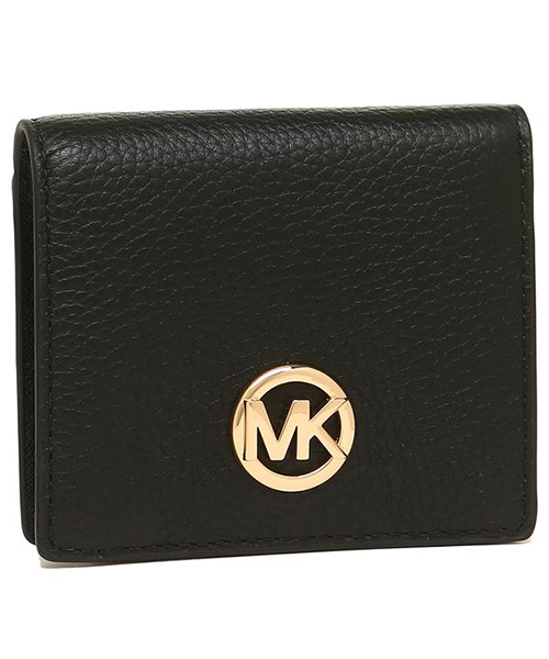 マイケルコース 財布 アウトレット MICHAEL KORS 35H8GFTD2L レディース 二つ折り財布 無地 BLACK 黒