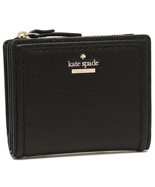 kate spade new york(ケイトスペードニューヨーク)/KATE SPADE WLRU5294 001 PATTERSON DRIVE SMALL SHAWN レディース 二つ折り財布 無地 ブラック 黒/ブラック