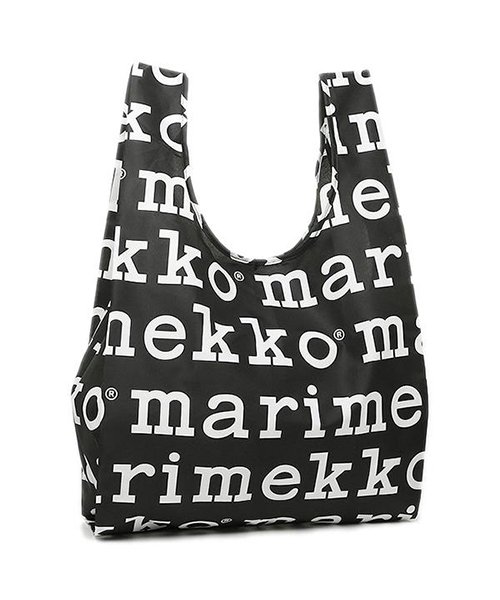 Marimekko(マリメッコ)/MARIMEKKO 41395 910 MARILOGO SMARTBAG スマートバッグ 折りたたみ トートバッグ BLACK/WHITE/BLACK/WHITE
